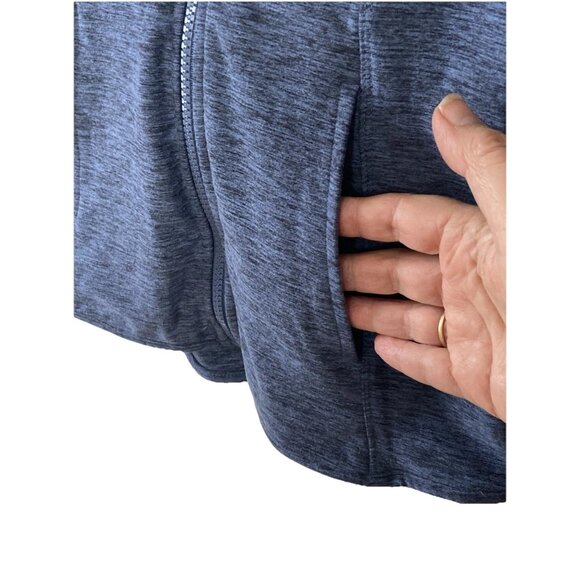 Yogalicious LUX Jacket Womens L Full Zip Long Sleeve Thumbholes Heather blue - Picture 4 of 8